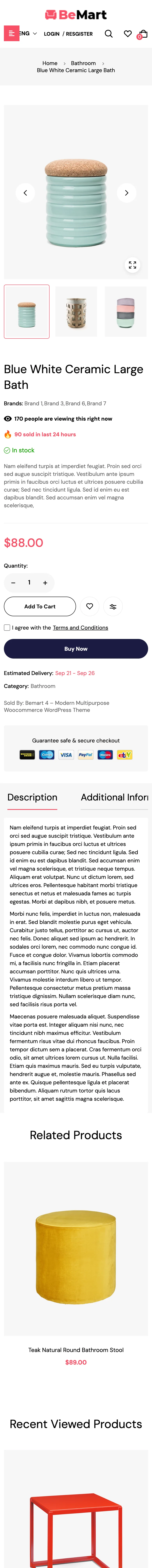 Bemart product page — mobile