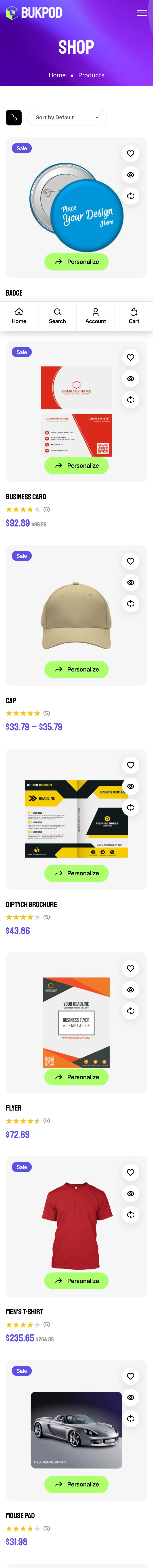 Bukpod collection page — mobile