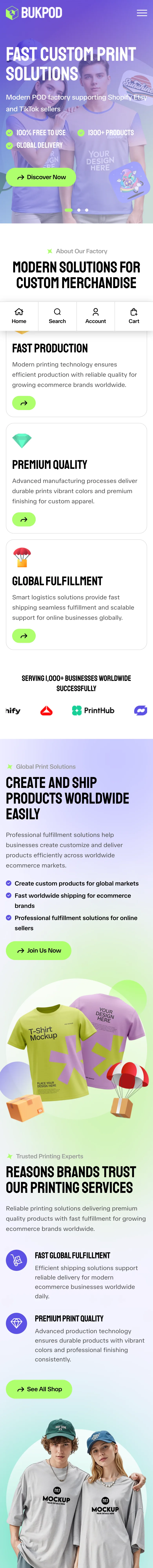 Bukpod home page — mobile