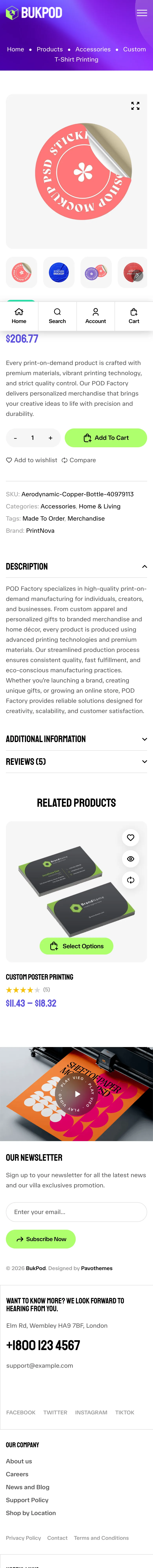 Bukpod product page — mobile