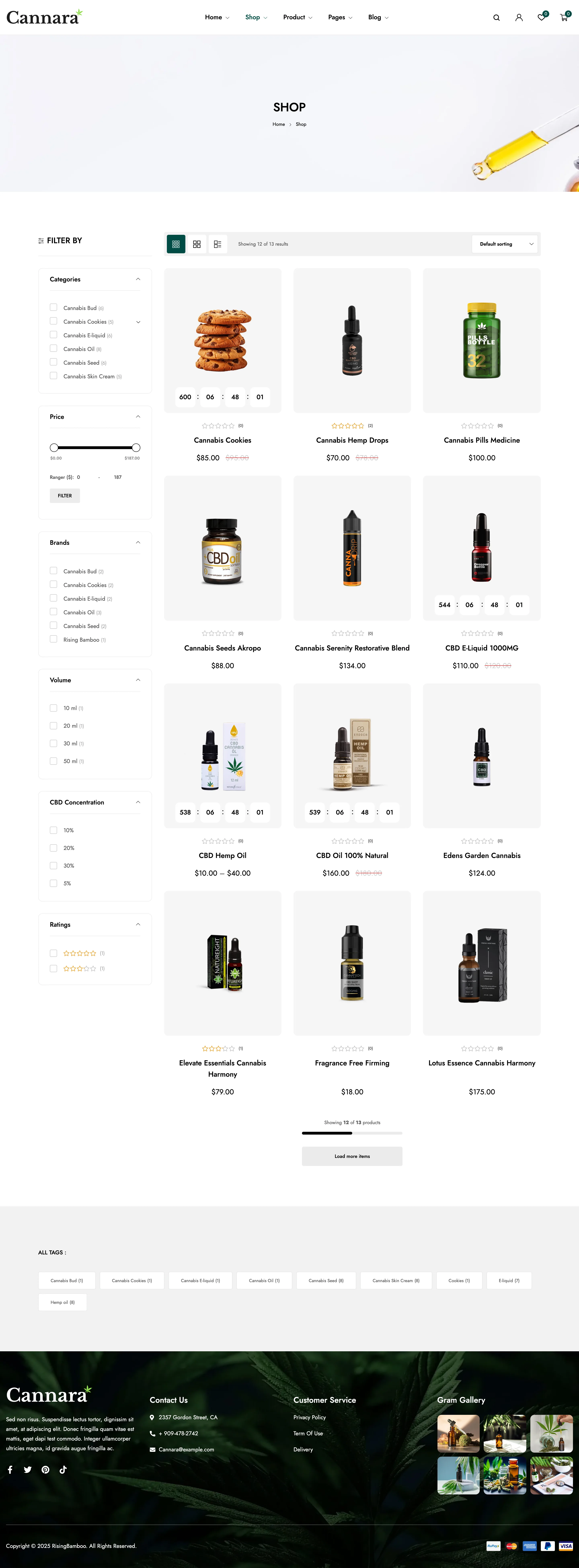 Cannara collection page — desktop