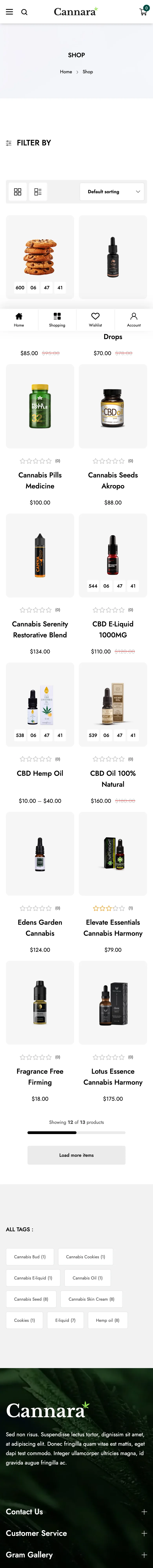 Cannara collection page — mobile
